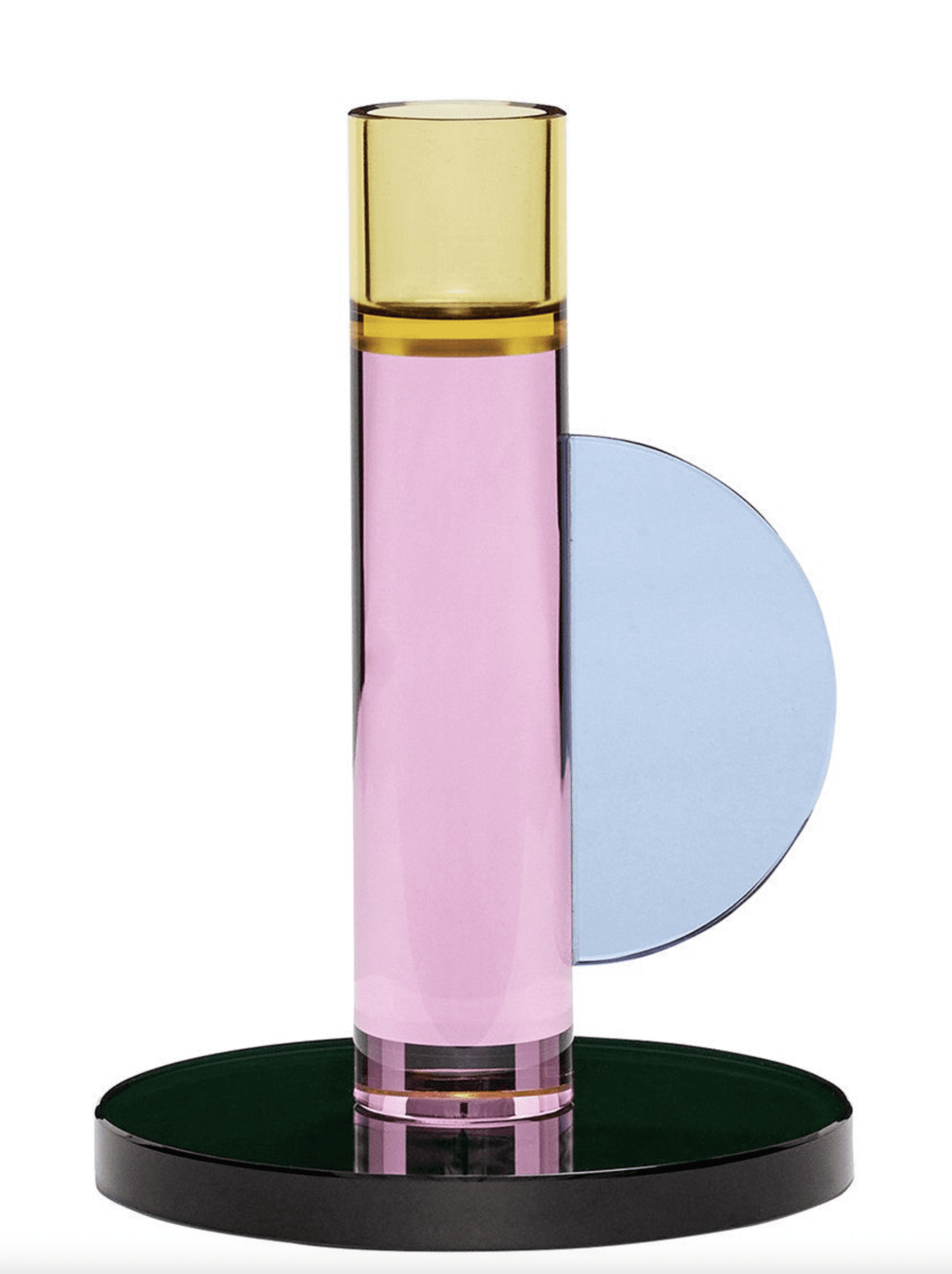 Hübsch Crystal Candleholder in Pale Pink