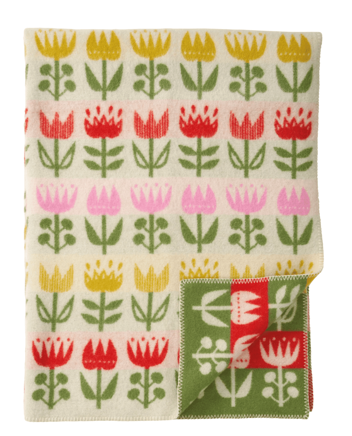 Multicolour Pure Wool Blanket Flower