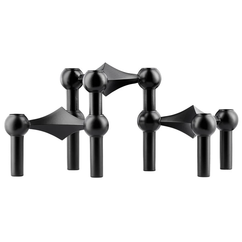 Stoff Nagel Свещник в цвят Matte Black (сет от 3 бр.)